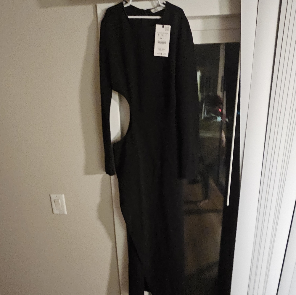 Black long dress with a holes on the side side sizes